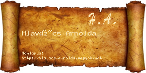 Hlavács Arnolda névjegykártya